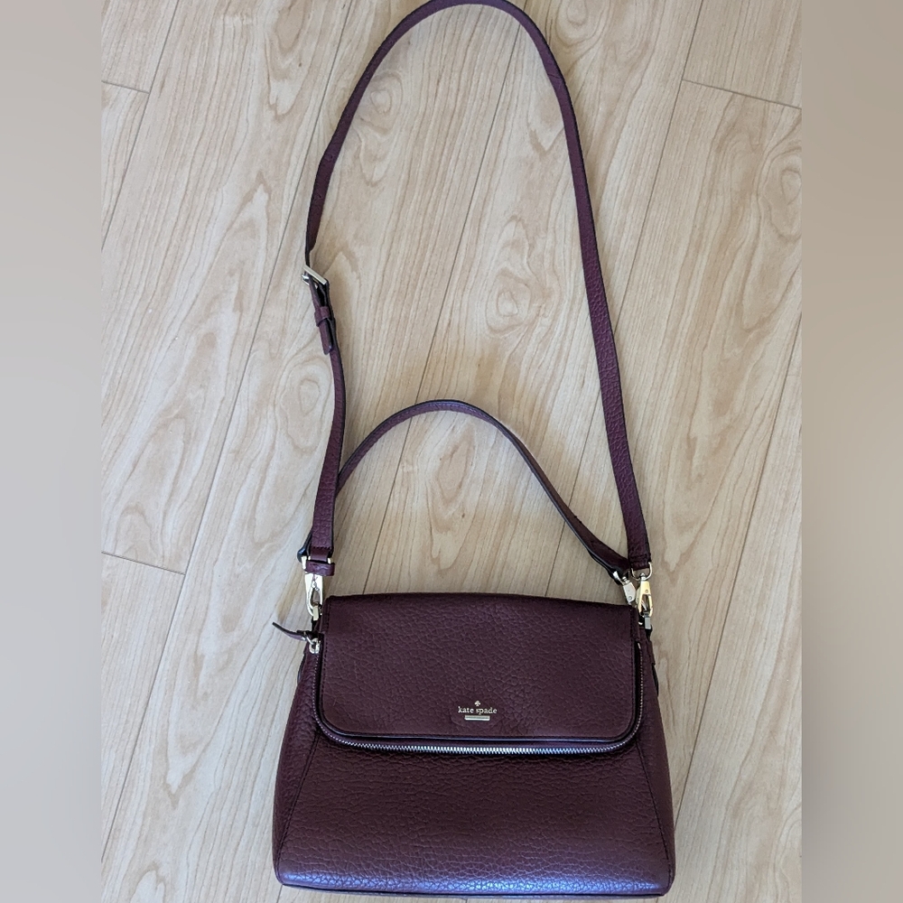 Kate Spade Leather Crossbody Bag with Flap Closure